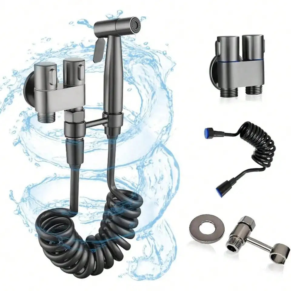 Toilet Bidet Sprayer With Angle Valve Hose Bathroom Hygienic Shower Kit