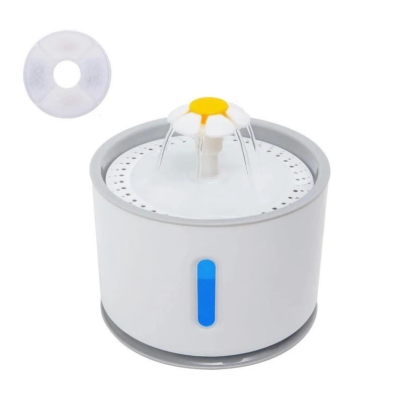 Automatic Pet Water Fountain with LED Lighting 5 Pack Filters 2.4L USB Dogs Cats Mute Drinker Feeder Bowl Drinking Dispenser