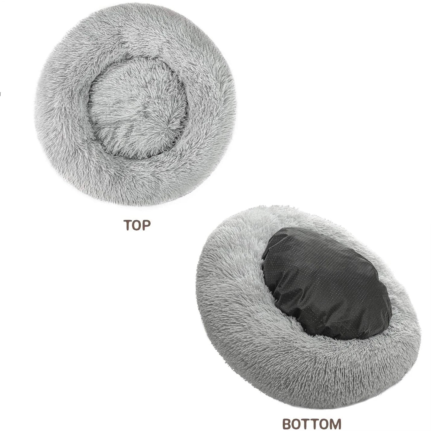 Donut Pet Bed Warm Soft Long Plush Pet bed For Small & Large Dog House Cat Calming Beds Washable Winter Kennel Sofa Cushion Mat