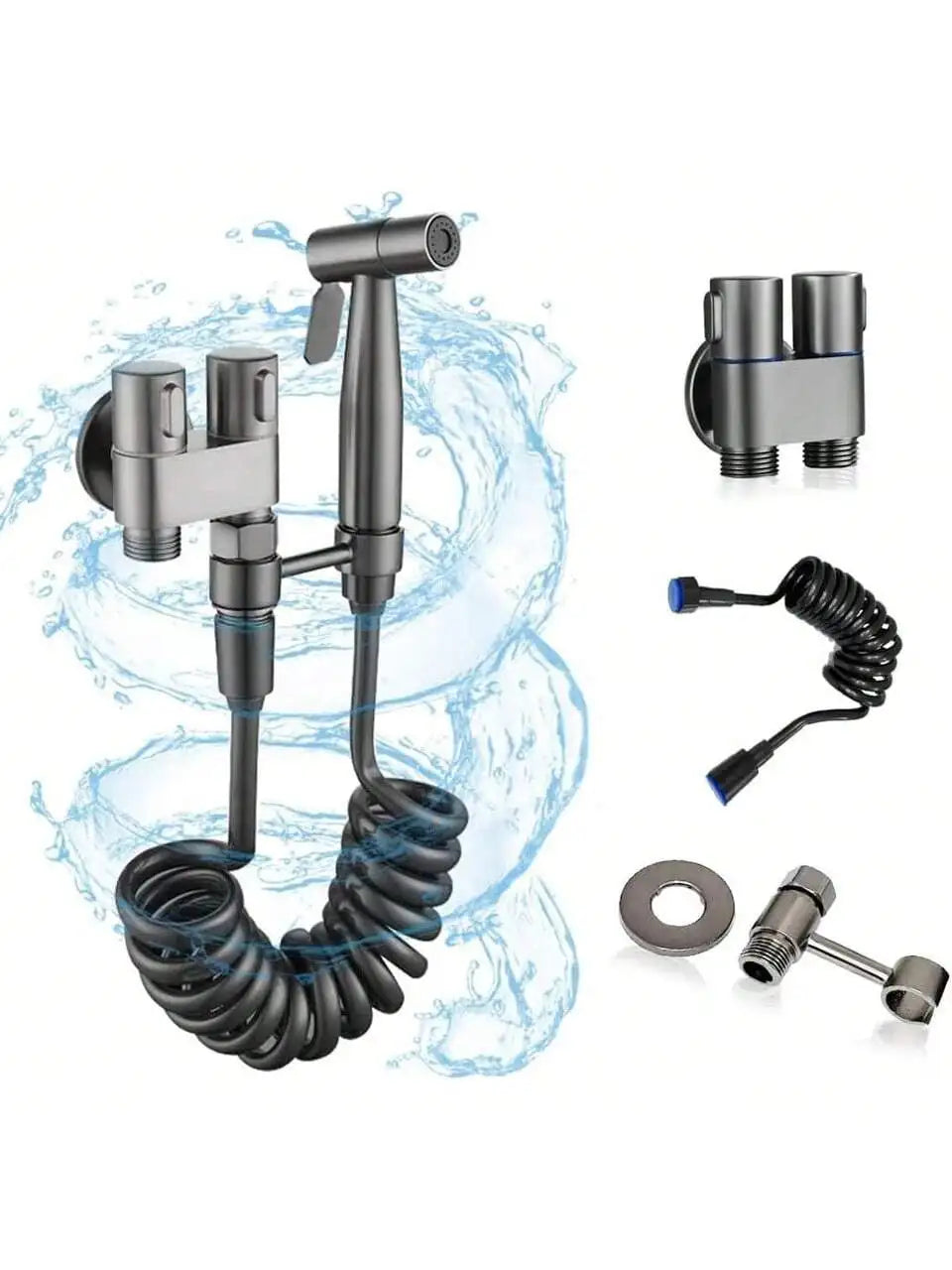 Toilet Bidet Sprayer With Angle Valve Hose Bathroom Hygienic Shower Kit