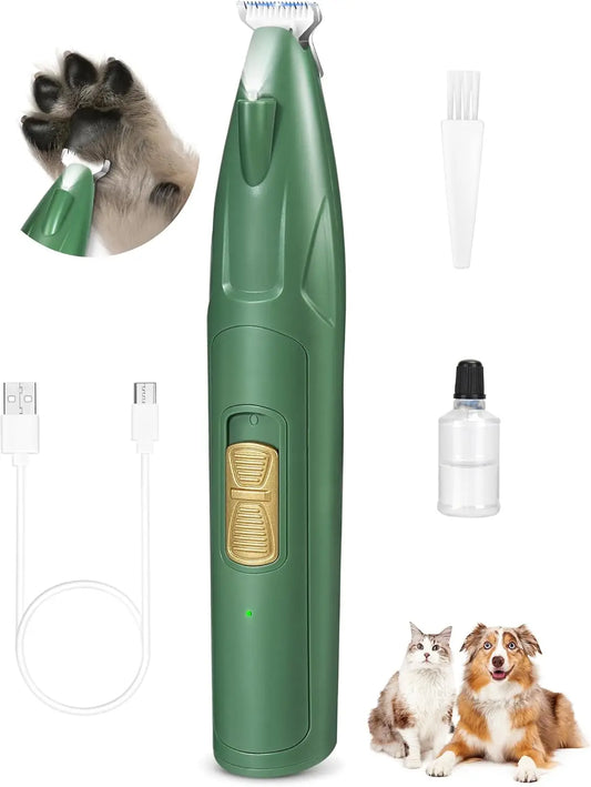 LED Light Dog Paw Trimmer, 2-Speed Low Noise Pet Clipper for Grooming Small Dogs and Cats Around Paws, Eyes, Ears, Face