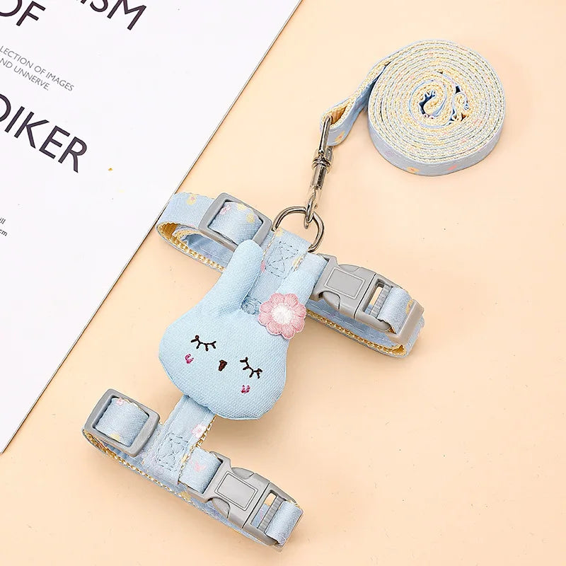 Cute Cartoon Sphynx Cat Harness Walking Pet Harnesses and Leash Set for Cats Gatos Kitten Garfield mascotas Accessories Supplies