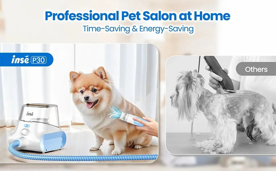 Pet Grooming Vacuum Ultra-Low Noise Pet Grooming Kits with 4.5L Large Capacity Dust Box Pet Clipper for Pet Hair Clean