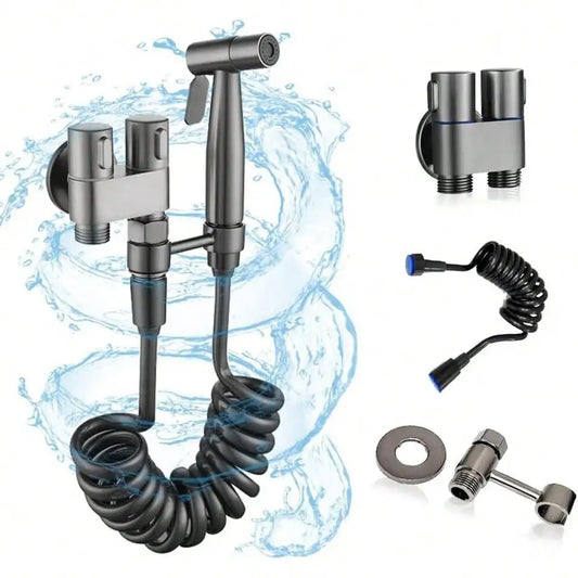 Toilet Bidet Sprayer With Angle Valve Hose Bathroom Hygienic Shower Kit