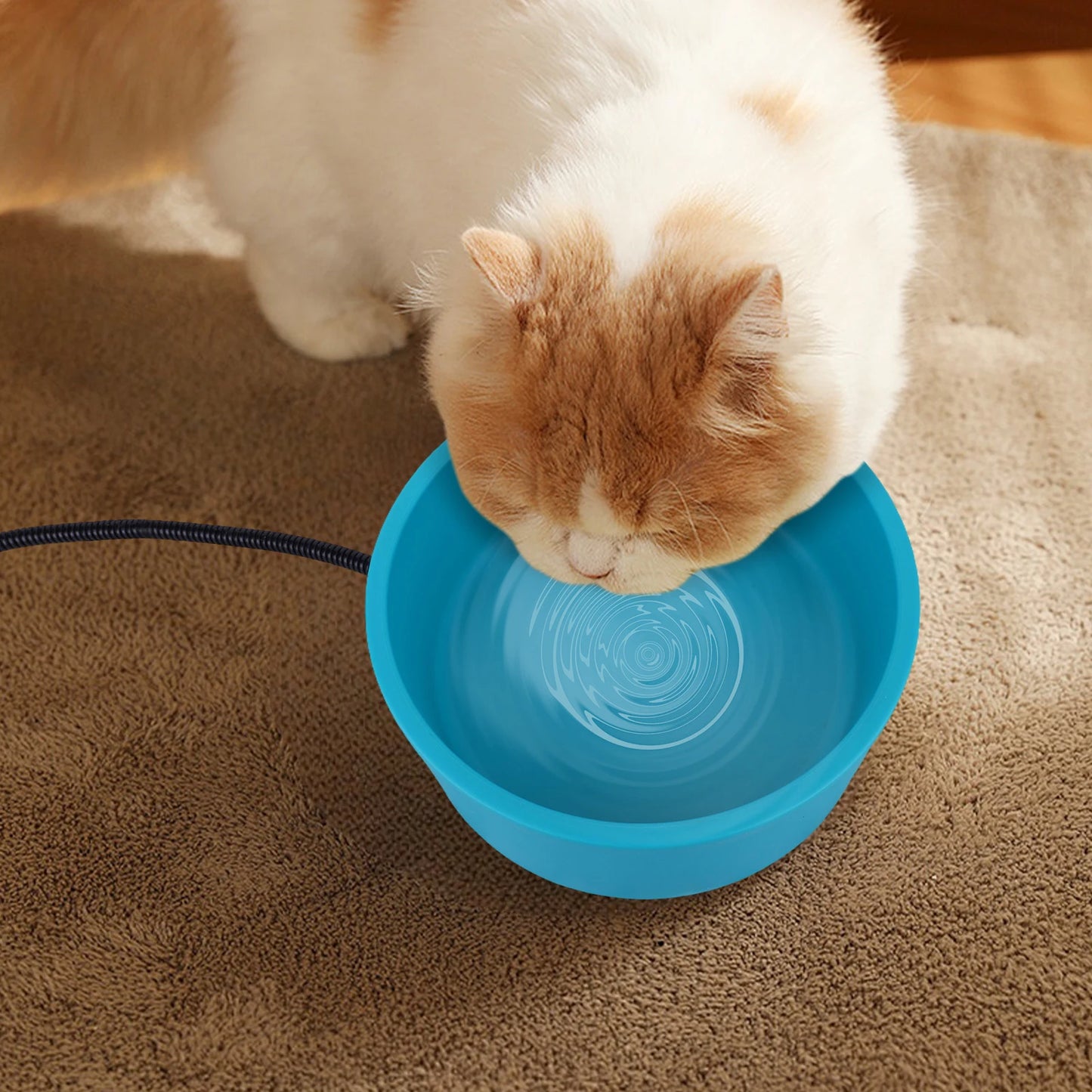 Outdoor Thermal Pet Bowl 3.2 L Heated Pet Water Bowl Anti-Freeze Heated Pet Water Dish for Cat Rabbit Chicken Duck Squirrel