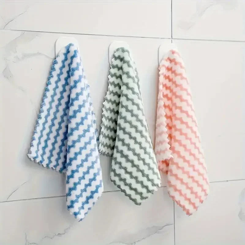 10/40PCS Coral Fleece Cleaning Cloths, Thickened & Super Absorbent, Kitchen Dish Rags for Glass Windows Wipe