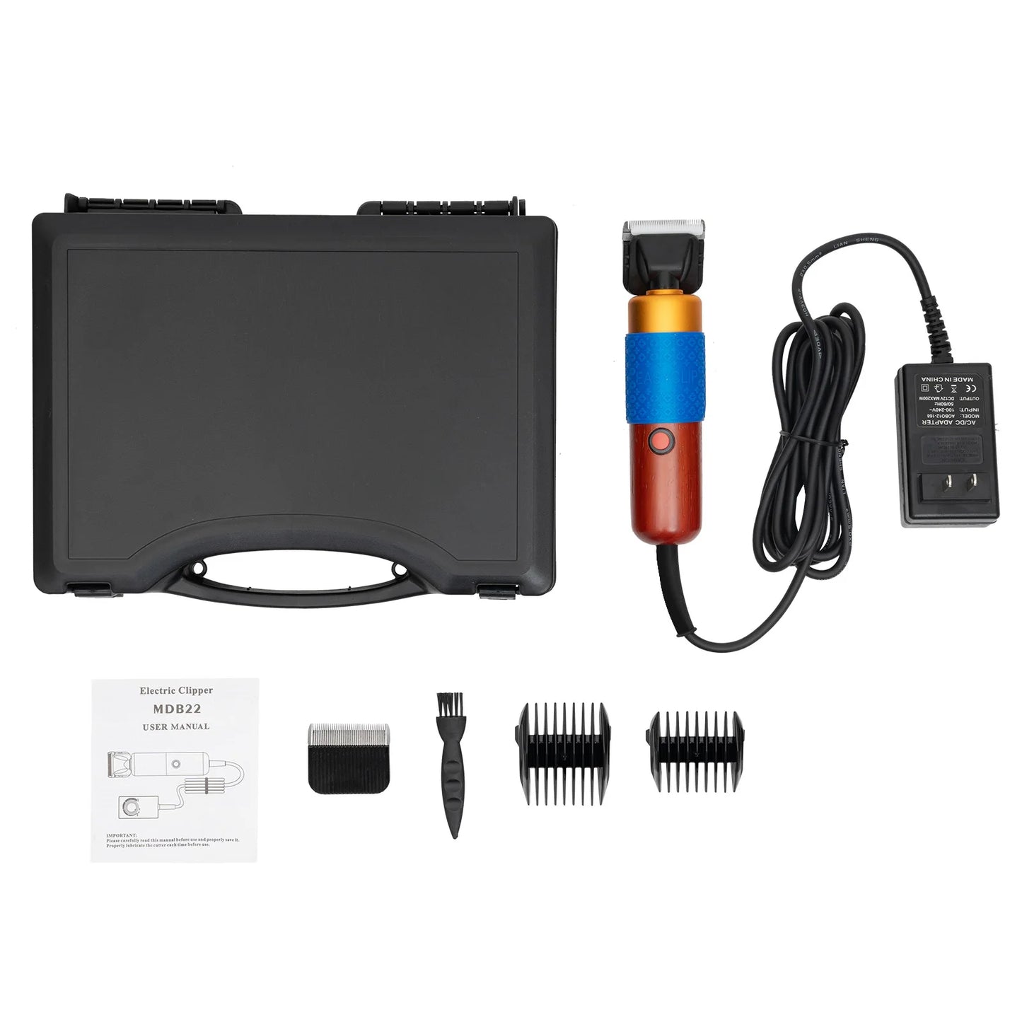 36W Professional Dog Clipper & Cat Hair Trimmer Pet Grooming Kit Adjustable Clipper Comb & Detachable Blades Trimmer