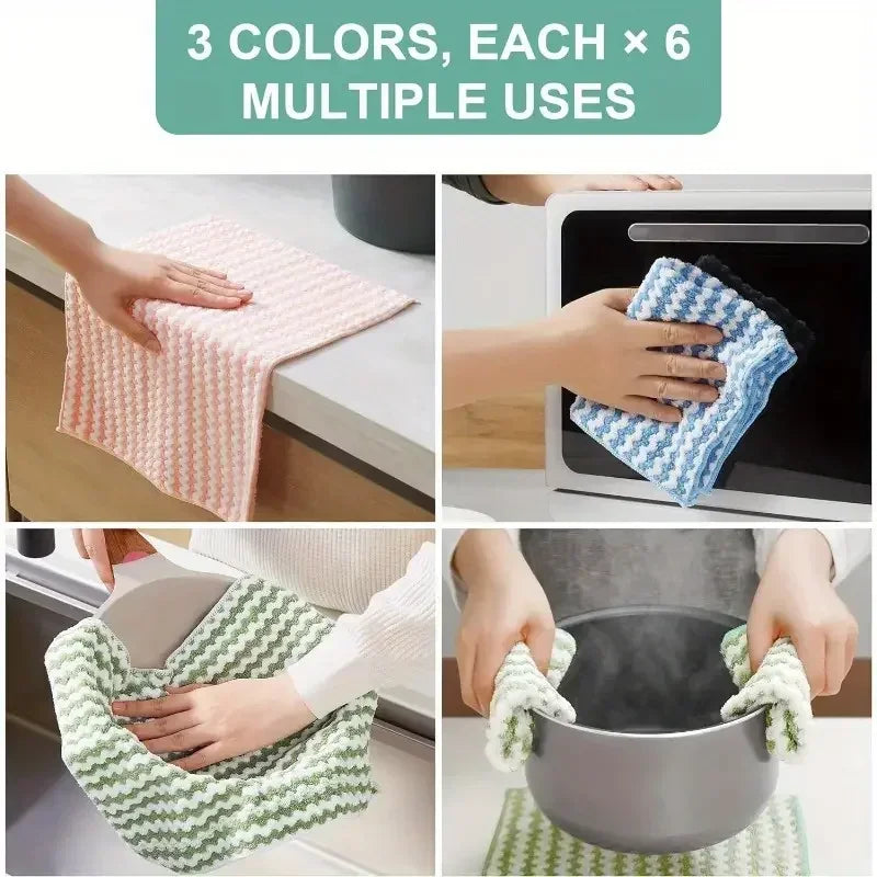 10/40PCS Coral Fleece Cleaning Cloths, Thickened & Super Absorbent, Kitchen Dish Rags for Glass Windows Wipe