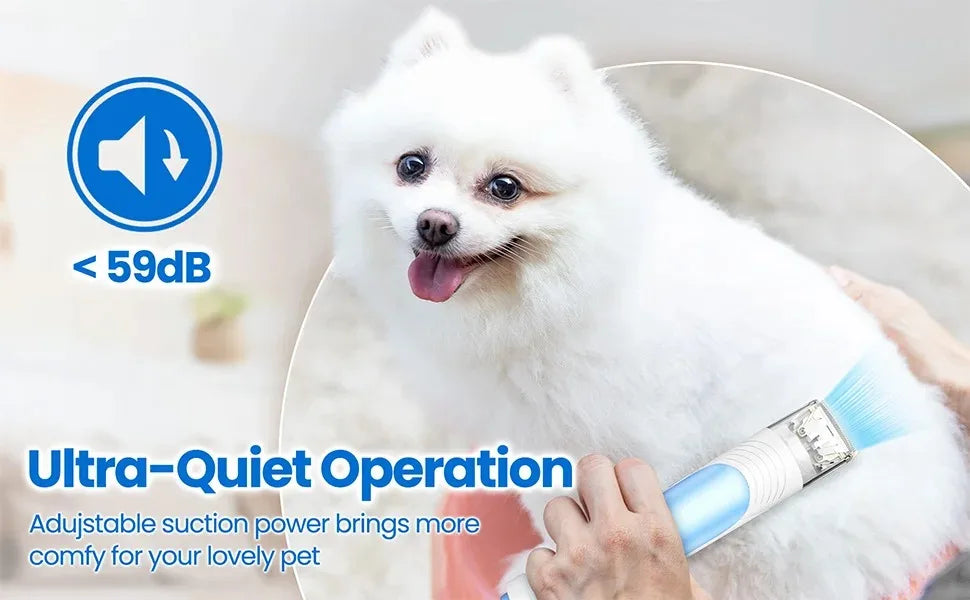 Pet Grooming Vacuum Ultra-Low Noise Pet Grooming Kits with 4.5L Large Capacity Dust Box Pet Clipper for Pet Hair Clean