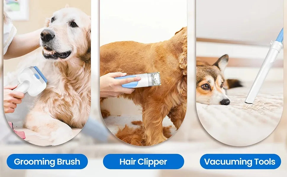 Pet Grooming Vacuum Ultra-Low Noise Pet Grooming Kits with 4.5L Large Capacity Dust Box Pet Clipper for Pet Hair Clean