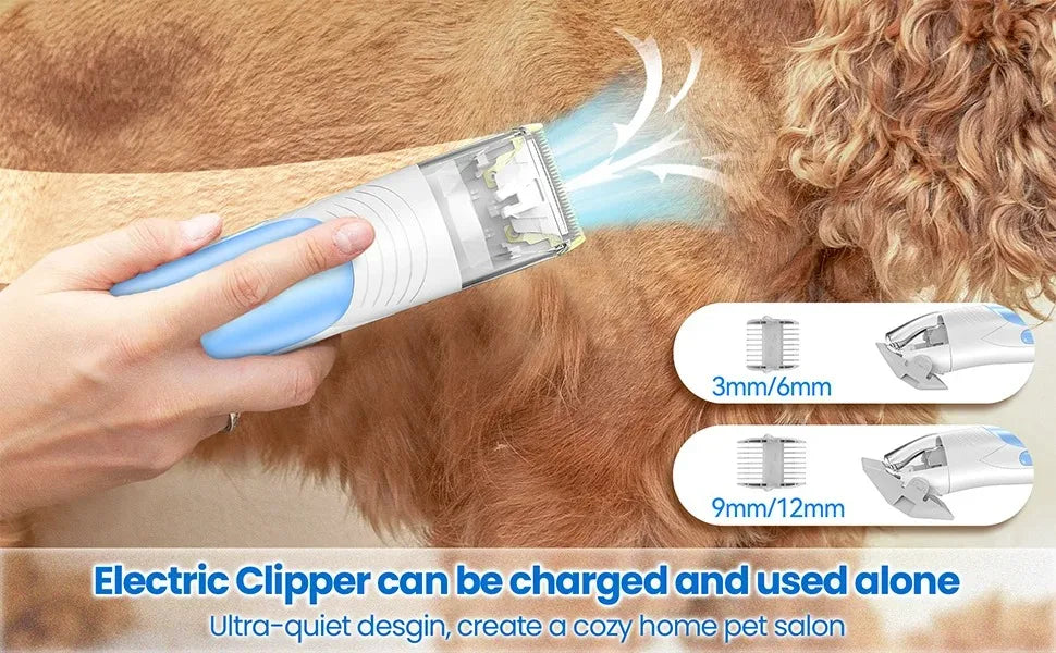 Pet Grooming Vacuum Ultra-Low Noise Pet Grooming Kits with 4.5L Large Capacity Dust Box Pet Clipper for Pet Hair Clean