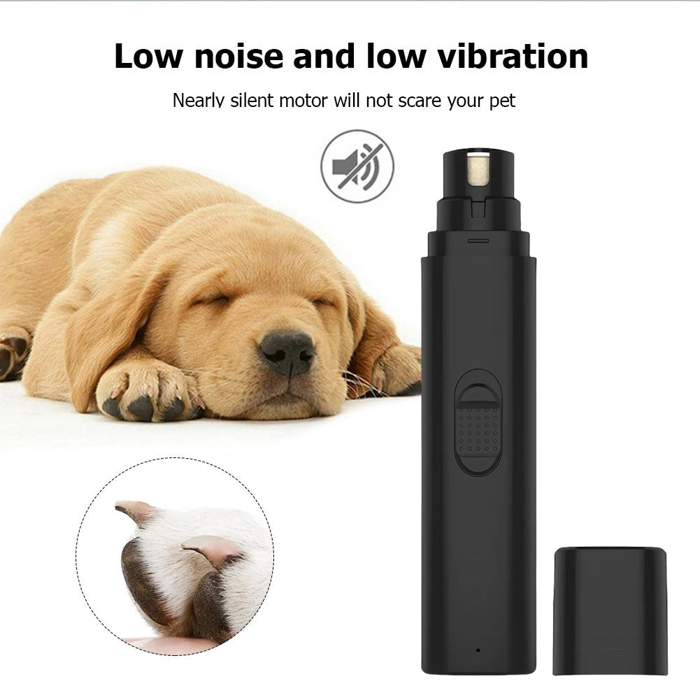 Electric Pet Nail Trimmer Painless Paws Grooming and Smoothing Cat Nail Grinder Rechargeable for Small Medium Large Dogs Cats