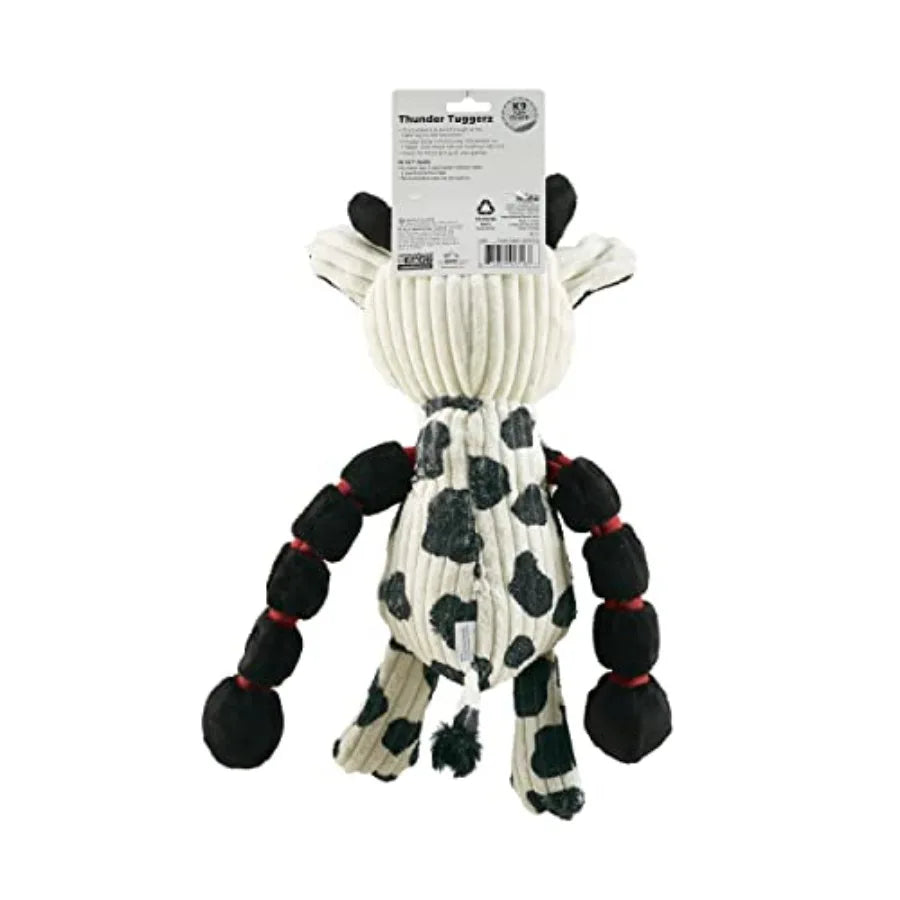 Charming Pet Thunda Tugga Cow Plush and Squeaky Dog Tug Toy Pack of 2