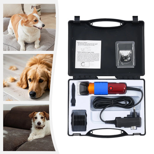 36W Professional Dog Clipper & Cat Hair Trimmer Pet Grooming Kit Adjustable Clipper Comb & Detachable Blades Trimmer