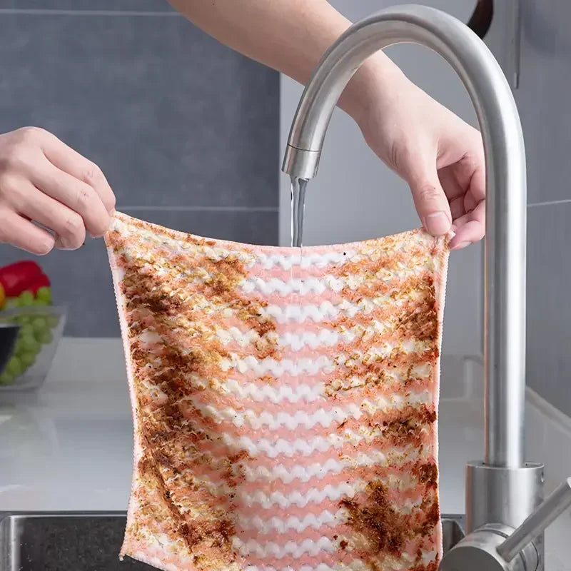 10/40PCS Coral Fleece Cleaning Cloths, Thickened & Super Absorbent, Kitchen Dish Rags for Glass Windows Wipe