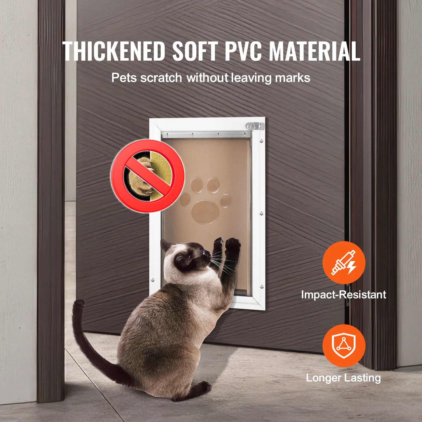 SucceBuy Pet Door Replacement Flap Compatible Flap Pet Doors Magnetic Strip Weather-proof Thickened PVC Replacement Flap