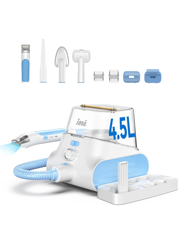 Pet Grooming Vacuum Ultra-Low Noise Pet Grooming Kits with 4.5L Large Capacity Dust Box Pet Clipper for Pet Hair Clean