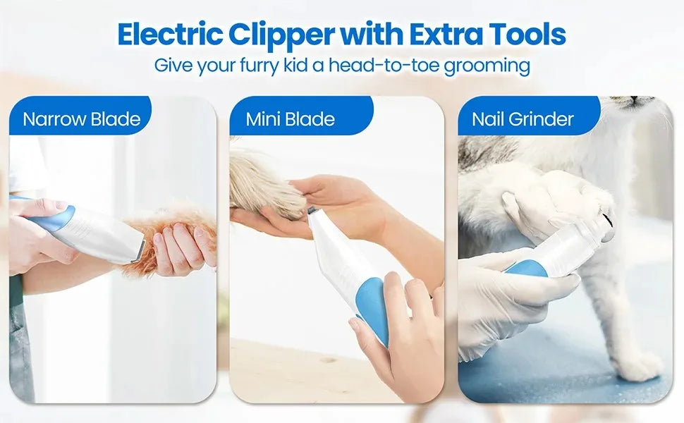 Pet Grooming Vacuum Ultra-Low Noise Pet Grooming Kits with 4.5L Large Capacity Dust Box Pet Clipper for Pet Hair Clean