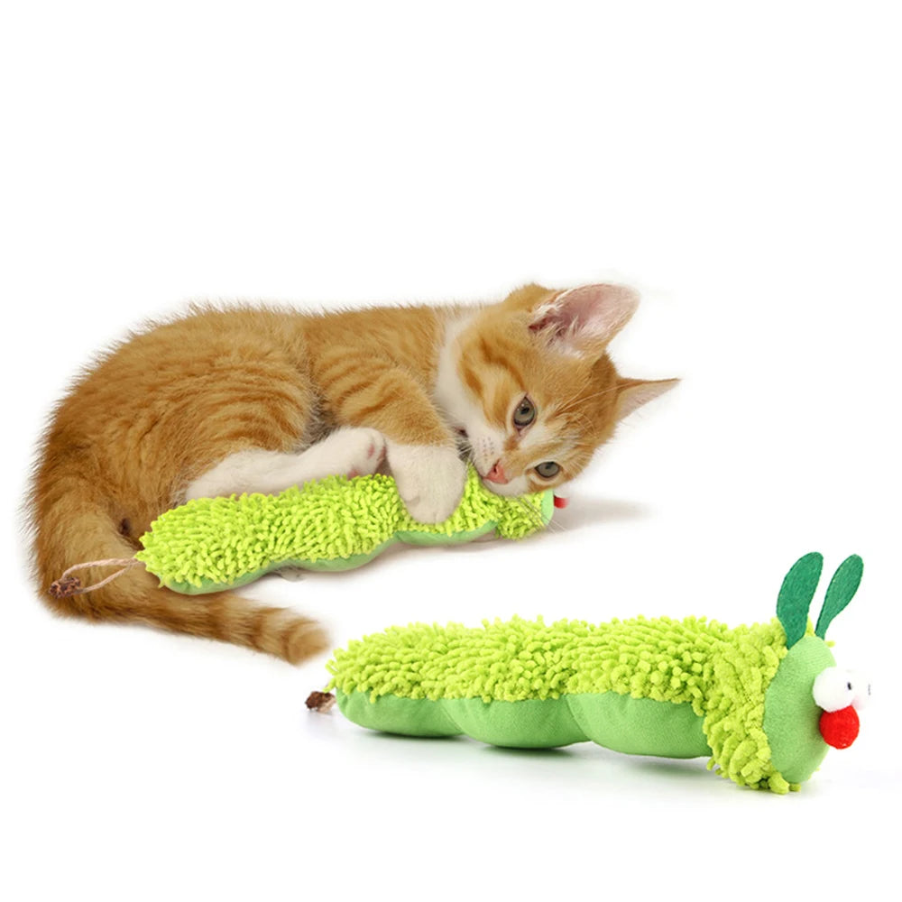 Cat Chew Toys Caterpillar Catnip Molar Toy Silvervine Cat Teaser Interaction Toy Clean Mouth Kitten Toy Pet Supplies Accessories