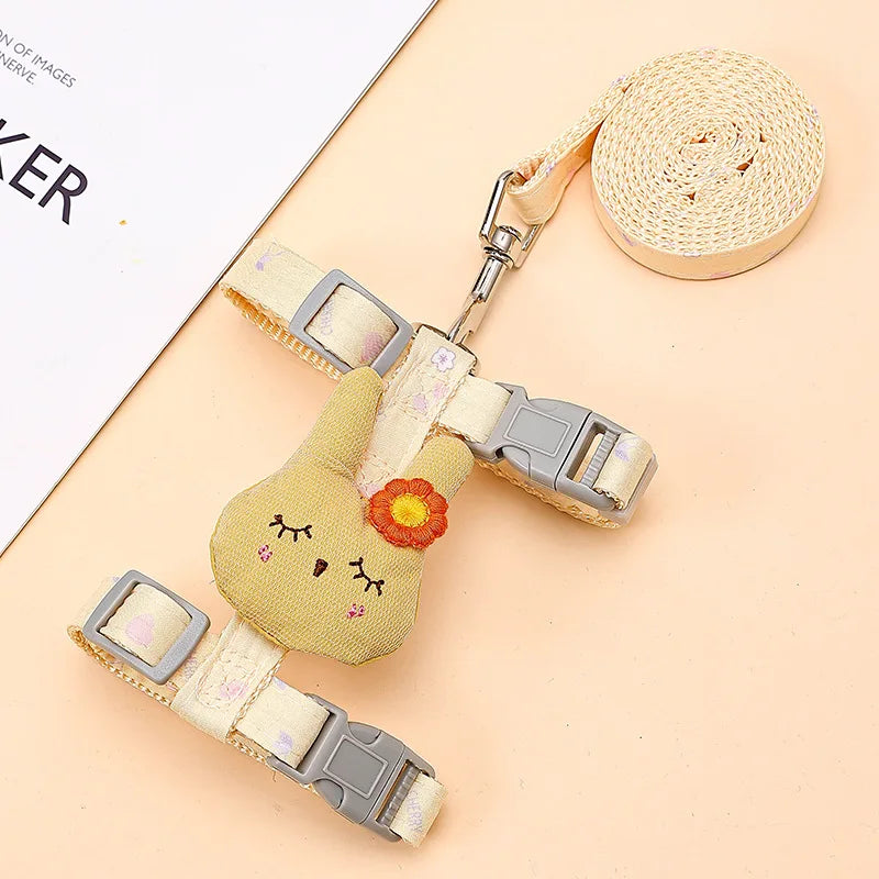 Cute Cartoon Sphynx Cat Harness Walking Pet Harnesses and Leash Set for Cats Gatos Kitten Garfield mascotas Accessories Supplies