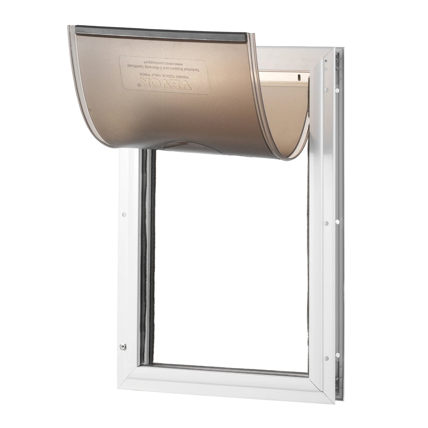 Pet Door Aluminum Frame with Lock and Flap System Weatherproof Doggy Door Easy to Install in Interior or Exterior Doors